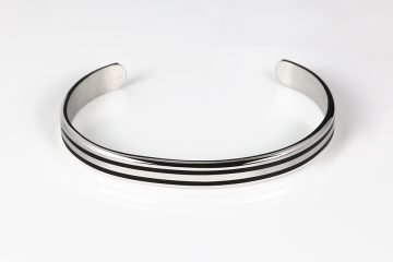 bracciale rigido in argento 925 con decorazione laccata